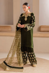 D-425 Unstitched - 3piece - Embroidered Velvet by Baroque